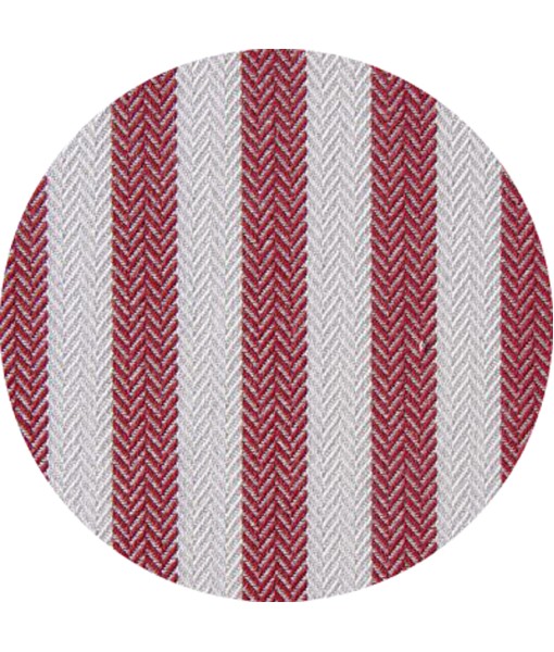 Thin Stripes Red / White Piping Red Acrylic Fabric
